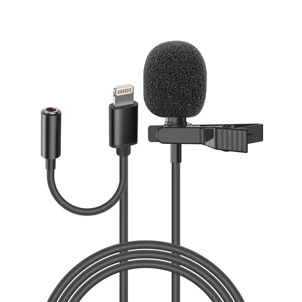 Snopy SN-MTK35 Siyah Lightning Tik-Tok Akıllı Telefon Kulaklık Çıkışlı Yaka Mikrofonu ürün görseli 1