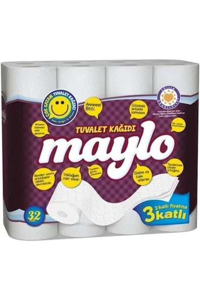 Maylo Üç Katlı Tuvalet Kağıdı 32 Rulo ürün görseli 1