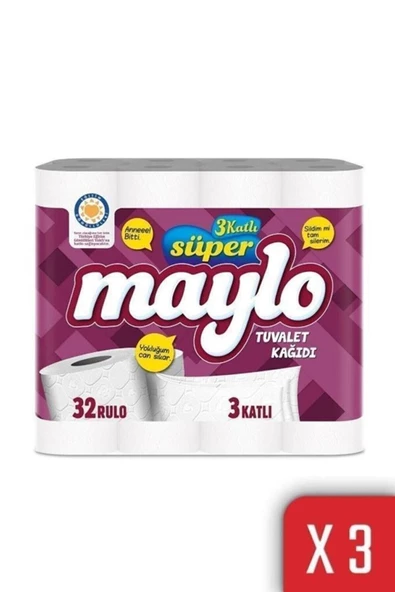 Maylo Maylo 3 Katlı Tuvalet Kağıdı 3 x 32'li ürün görseli 1