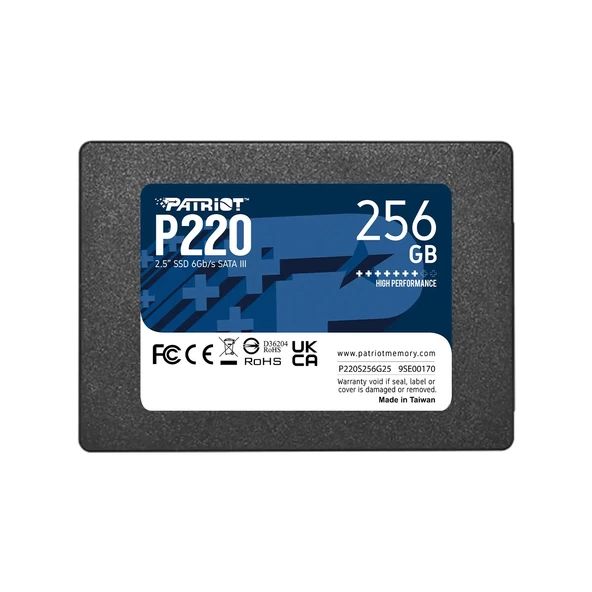 PATRIOT Patriot P220 256GB 2.5" 550-490MB/s  SATA III SSD P220S256G25 ürün görseli 1