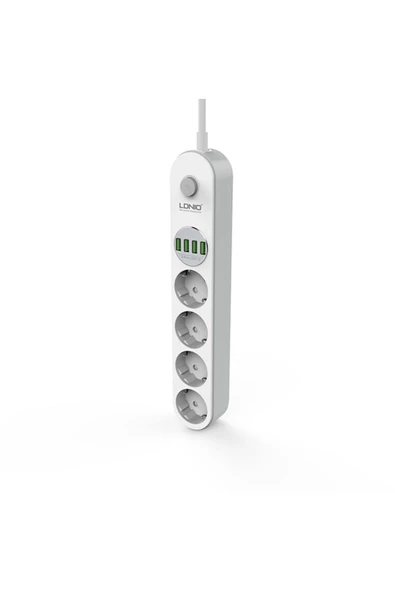 Ldnio SE4432 4xUsb Çıkışlı 4'lü Akım Korumalı Priz Beyaz ürün görseli 1