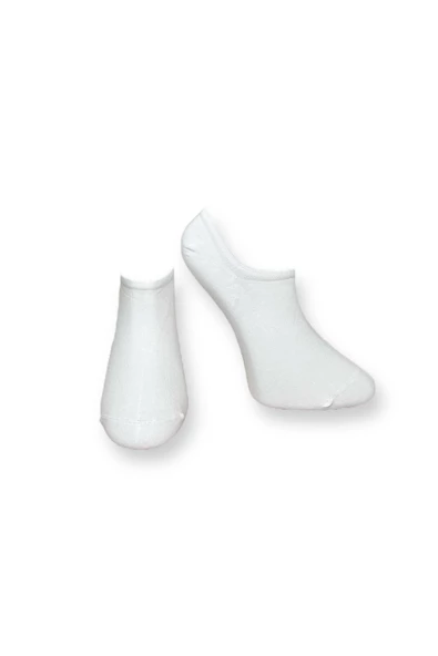 Me-vo Tekli Beyaz Renkli Bay/Bayan Unisex Esnek Nem Alabilen Pamuklu Patik Çorap ürün görseli 1