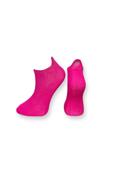 Me-vo Tekli Koyu Pembe Renkli Bay/Bayan Unisex Esnek Nem Alabilen Pamuklu Çilek Desenli Patik Çorap ürün görseli 1