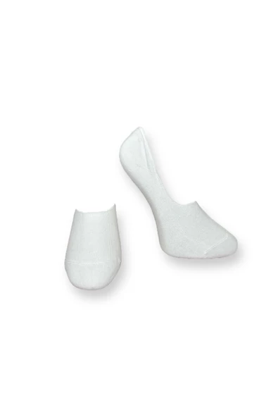 Me-vo Tekli Beyaz Renkli Bay/Bayan Unisex Esnek Nem Alabilen Pamuklu Babet Çorap ürün görseli 1