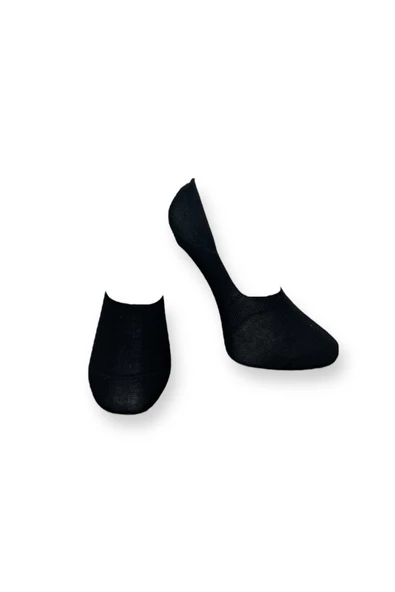 Me-vo Tekli Siyah Renkli Bay/Bayan Unisex Esnek Nem Alabilen Pamuklu Babet Çorap ürün görseli 1