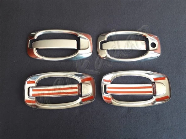 Markadan Opel Combo Krom Kapı Kolu 2012-2018 4 Kapı 8 Parça Set Paslanmaz Çelik - Resim 2