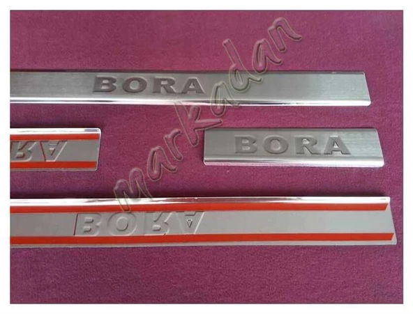 WOC Chrome VW Bora Krom Kapı Eşiği 1998-2004 4 Parça Paslanmaz Çelik - Resim 2