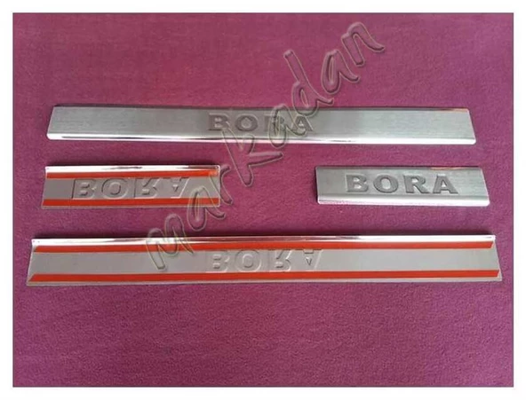 WOC Chrome VW Bora Krom Kapı Eşiği 1998-2004 4 Parça Paslanmaz Çelik - Resim 3