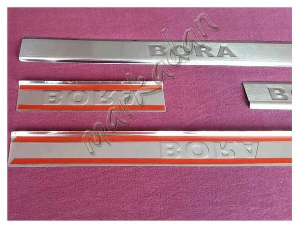 WOC Chrome VW Bora Krom Kapı Eşiği 1998-2004 4 Parça Paslanmaz Çelik - Resim 4