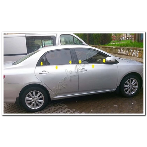 Markadan Toyota Corolla Krom Cam Çıtası 2007-2012 4 Parça Paslanmaz Çelik ürün görseli 1