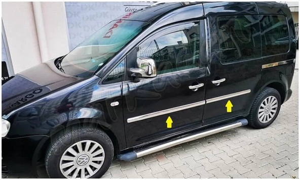 WOC Chrome VW Caddy Krom Yan Kapı Çıtası 2004-2014 4 Parça Paslanmaz Çelik - Resim 2