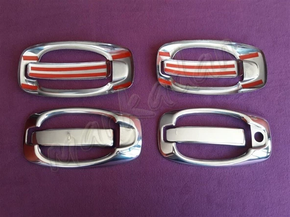 WOC Chrome Citroen Nemo Krom Kapı Kolu 2008 Sonrası 4 Kapı 8 Parça Paslanmaz Çelik - Resim 2