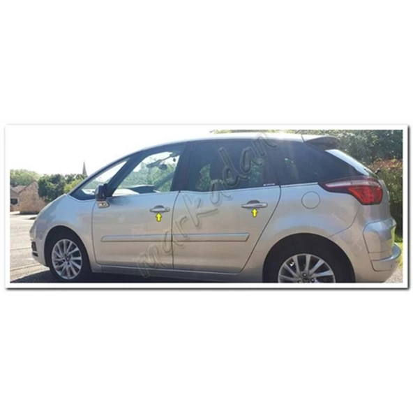 WOC Chrome Citroen C4 Picasso Krom Kapı Kolu 2006-2013 4 Kapı Paslanmaz Çelik - Resim 3