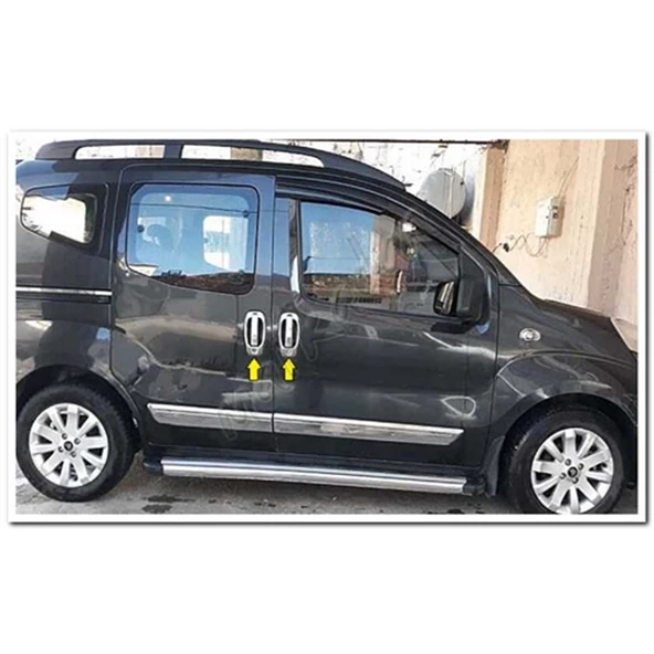 WOC Chrome Citroen Nemo Krom Kapı Kolu 2008 Sonrası 4 Kapı 8 Parça Paslanmaz Çelik - Resim 3