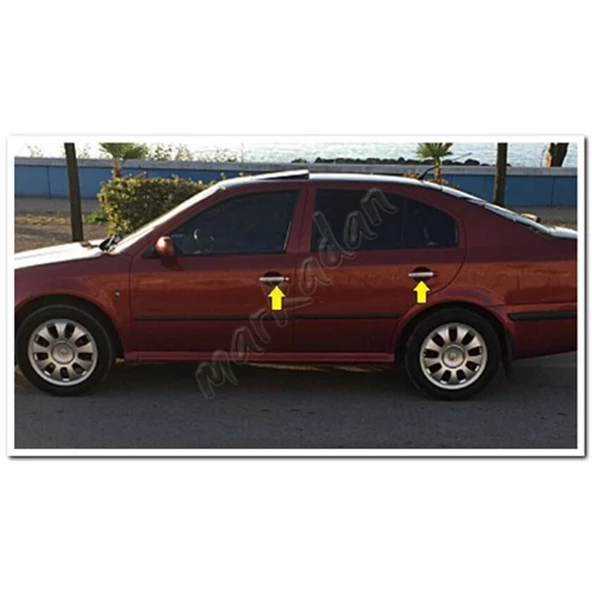 WOC Chrome Skoda Octavia Krom Kapı Kolu 1999-2004 4 Kapı Paslanmaz Çelik - Resim 3