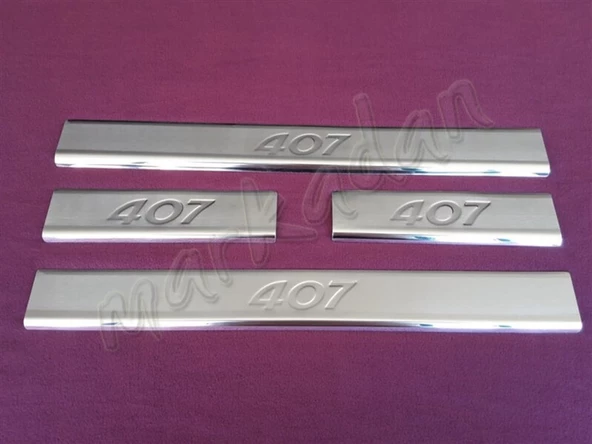 WOC Chrome Peugeot 407 Krom Kapı Eşiği 2004-2010 4 Parça Paslanmaz Çelik ürün görseli 1