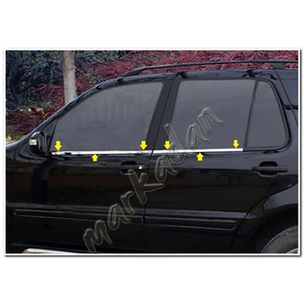 WOC Chrome Mercedes ML Klasse W163 Krom Cam Çıtası 1998-2005 6 Parça Paslanmaz Çelik ürün görseli 1