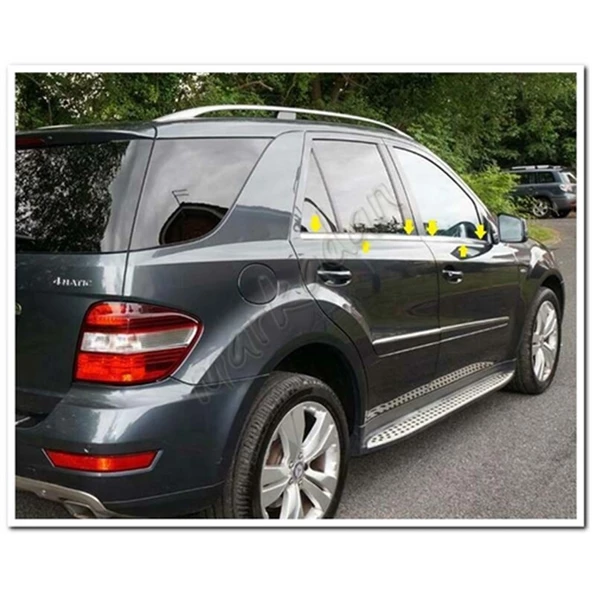 WOC Chrome Mercedes ML Klasse W164 Krom Cam Çıtası 2006-2011 4 Parça Paslanmaz Çelik ürün görseli 1