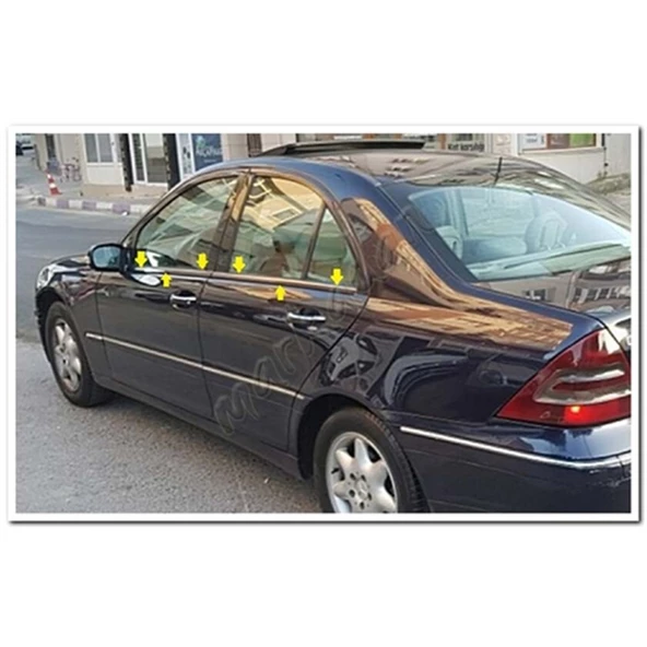 WOC Chrome Mercedes C W203 Krom Cam Çıtası 2001-2007 4 Parça Paslanmaz Çelik ürün görseli 1