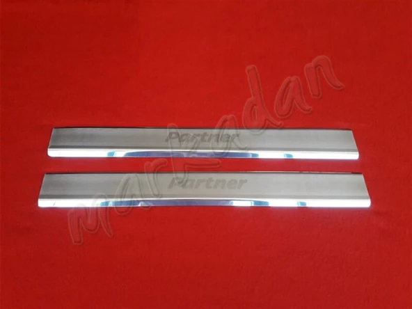 Markadan Peugeot Partner Krom Kapı Eşiği 1996-2008 2 Parça Paslanmaz Çelik ürün görseli 1