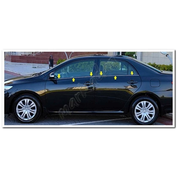 WOC Chrome Toyota Corolla Krom Cam Çıtası 2007-2012 4 Parça Paslanmaz Çelik ürün görseli 1