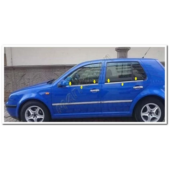 WOC Chrome VW Golf 4 Krom Cam Çıtası 1998-2004 4 Parça Paslanmaz Çelik ürün görseli 1