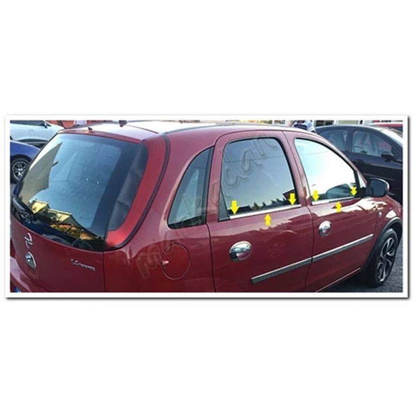 WOC Chrome Opel Corsa C Krom Cam Çıtası 2000-2006 4 Parça Paslanmaz Çelik ürün görseli 1