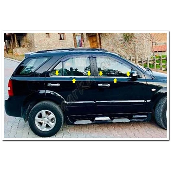 WOC Chrome Kia Sorento Krom Cam Çıtası 2002-2009 4 Parça Paslanmaz Çelik ürün görseli 1