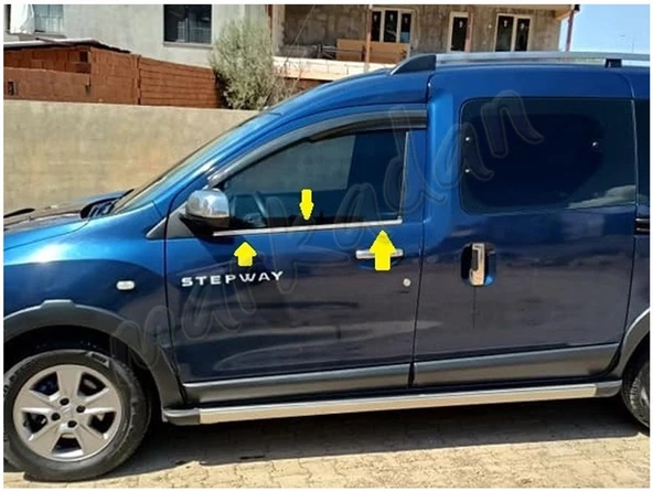 WOC Chrome Dacia Dokker Krom Cam Çıtası 2012-2021 2 Parça Paslanmaz Çelik ürün görseli 1