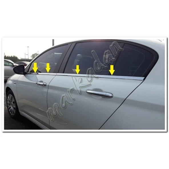 WOC Chrome Fiat Egea Sedan Krom Cam Çıtası 2015 Sonrası 4 Parça Paslanmaz Çelik ürün görseli 1