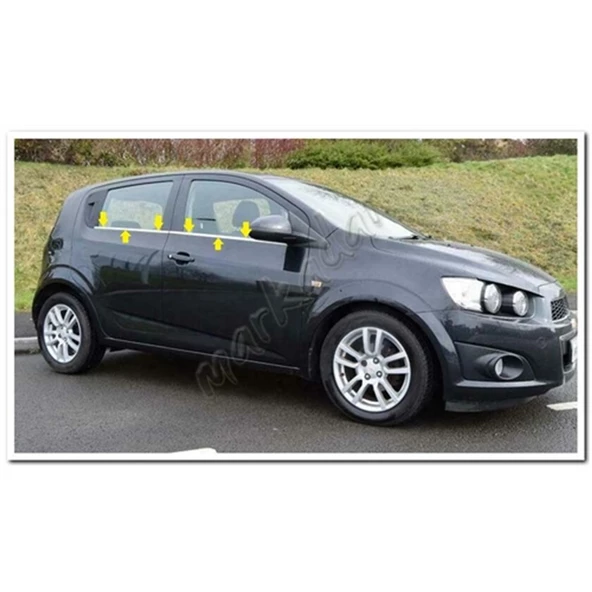 WOC Chrome Chevrolet Aveo HB Krom Cam Çıtası 2012-2020 4 Parça Paslanmaz Çelik ürün görseli 1