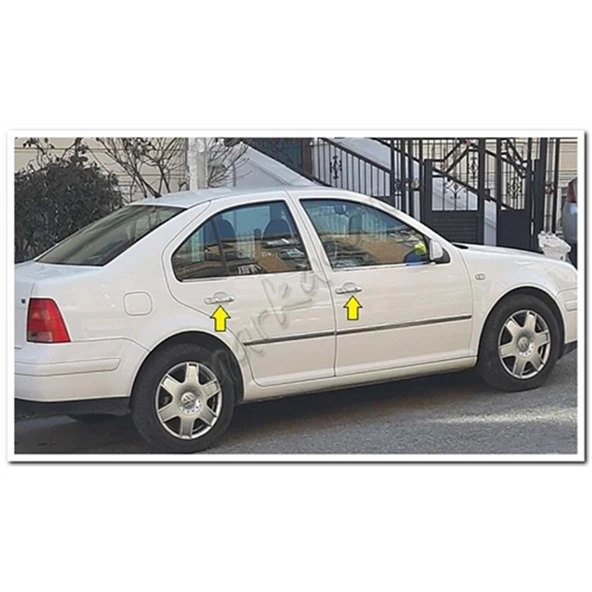 WOC Chrome VW Bora Krom Kapı Kolu 1998-2004 4 Kapı Paslanmaz Çelik - Resim 3