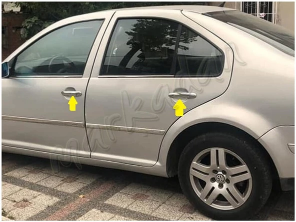 WOC Chrome VW Bora Krom Kapı Kolu 1998-2004 4 Kapı Paslanmaz Çelik - Resim 4