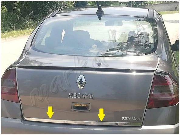 Markadan Renault Megane 2 Sedan Krom Bagaj Alt Çıta 2004-2010 Paslanmaz Çelik ürün görseli 1