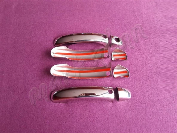 WOC Chrome VW Touareg Sensörlü Krom Kapı Kolu 2003-2007 4 Kapı Paslanmaz Çelik - Resim 2