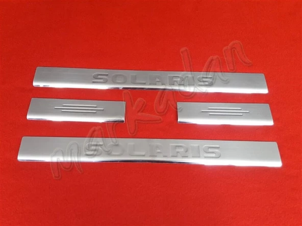 Markadan Hyundai Accent Solaris Krom Kapı Eşiği 2011-2018 4 Parça Paslanmaz Çelik ürün görseli 1