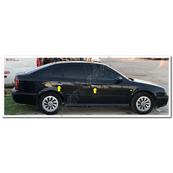 DB Chrome Skoda Octavia Kapı Kolu Nikelajı 2004-2008 4 Kapı P.Çelik - Resim 3