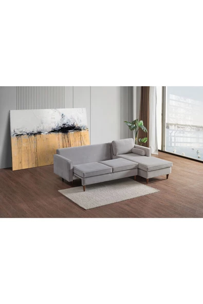 Vipa Home Cord Rio Gri R+2 Sol Köşe Koltuk Takımı, İskandinav , Konforlu Salon ve Oturma Odaları için ürün görseli 1