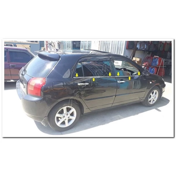 WOC Chrome Toyota Corolla HB Krom Cam Çıtası 2002-2006 4 Parça Paslanmaz Çelik ürün görseli 1
