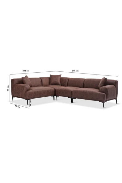 Vipa Home New York Köşe Modül Koltuk Takımı , Comfort Plus ,Ofis Salon ve Oturma Odası için 3R+K+1+3L ürün görseli 1