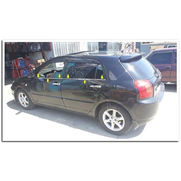 Toyota Corolla HB Krom Cam Çıtası 2002-2006 4 Parça Paslanmaz Çelik ürün görseli 1