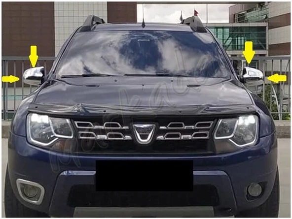 Dacia Duster Krom Ayna Kapağı 2012-2017 2 Parça Abs Krom - Resim 4