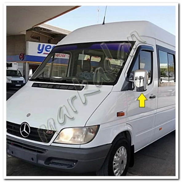 Mercedes Sprinter Krom Ayna Kapağı 2000-2006 2 Parça Abs Krom - Resim 3