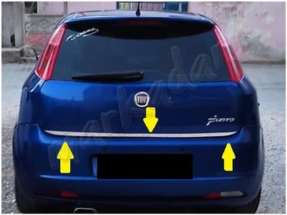 Fiat Grande Punto Krom Bagaj Alt Çıta 2006-2017 Paslanmaz Çelik ürün görseli 1