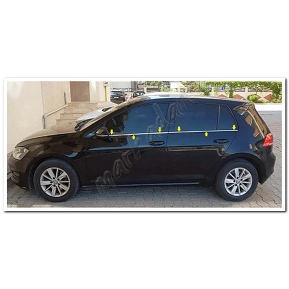 VW Golf 7 Krom Cam Çıtası 2012-2020 4 Parça Paslanmaz Çelik ürün görseli 1