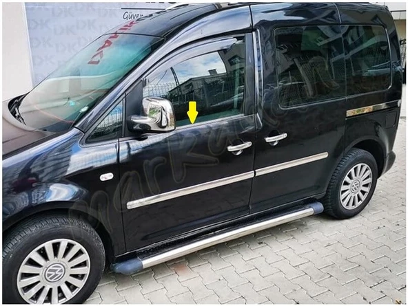 VW Caddy Krom Cam Çıtası 2004-2014 4 Parça Paslanmaz Çelik - Resim 2