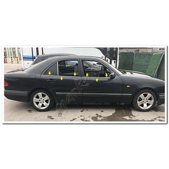 Mercedes E W210 Krom Cam Çıtası 1995-2001 4 Parça Paslanmaz Çelik ürün görseli 1