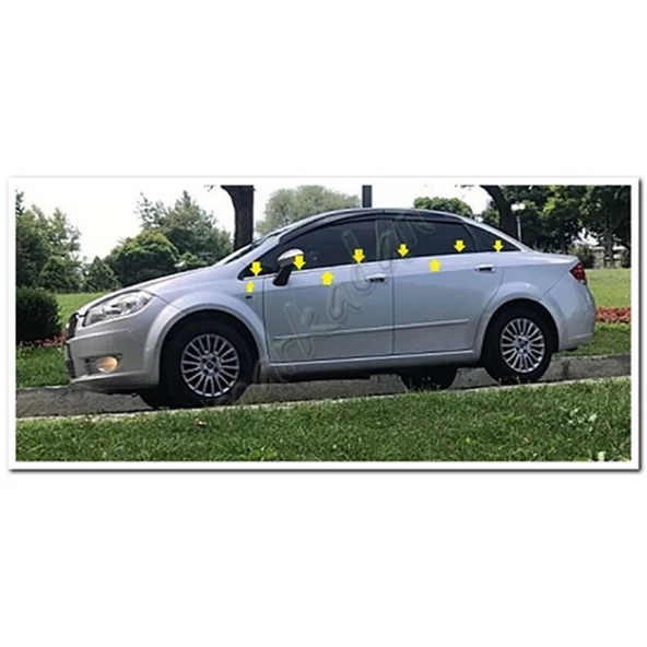 Fiat Linea Krom Cam Çıtası 2006-2018 8 Parça Paslanmaz Çelik ürün görseli 1