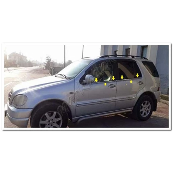 Mercedes ML Klasse W163 Krom Cam Çıtası 1998-2005 6 Parça Paslanmaz Çelik ürün görseli 1