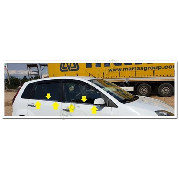 Ford Fiesta Krom Cam Çıtası 2002-2008 4 Parça Paslanmaz Çelik ürün görseli 1